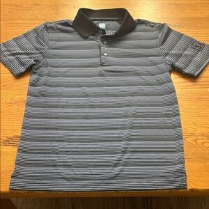 Boys Striped Polo Shirt - Black and Gray